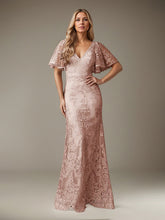 Trumpet/Mermaid V-Neck Floor-Length Tulle Mother of the Bride Dress